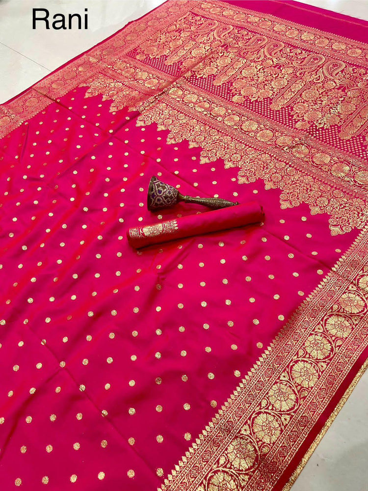 Pure heavy Banrasi silk Original gold jari design ,heavy weaving pallu and boder