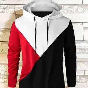 Mens Casual Cotton Color Block Hoodies