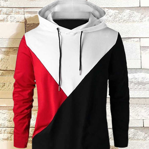Mens Casual Cotton Color Block Hoodies