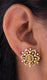 emple Design Gold-Plated Stud Earrings with Goddess Motif & Stone Detailing
