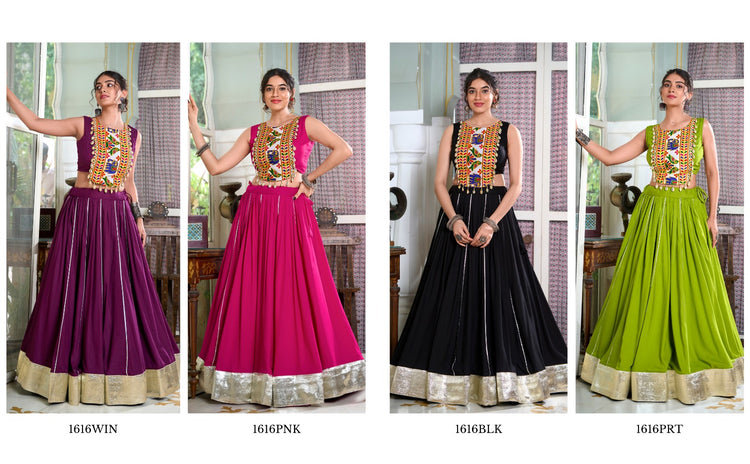 Navratri Collection 2025 – Rayon Lehenga with Gamthi Work Blouse ✨