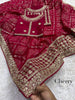 Blooming Vichitra Bandhej Saree with Heavy Pallu & Work Blouse
