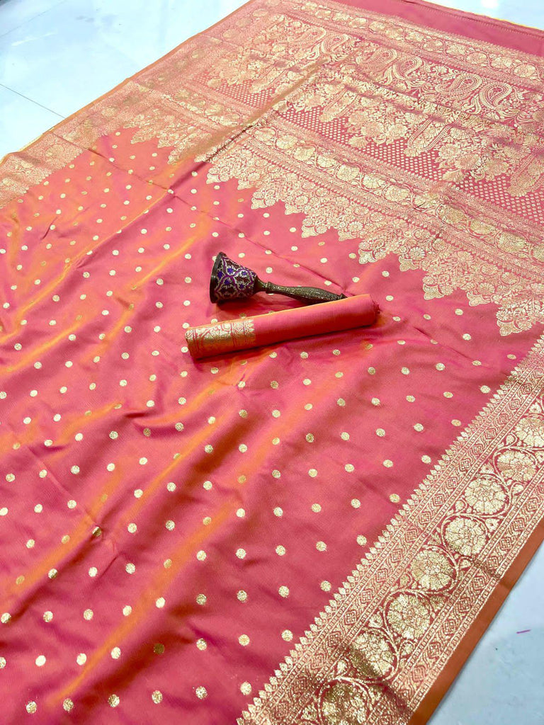 Pure heavy Banrasi  silk Original gold jari  design ,heavy weaving  pallu and boder